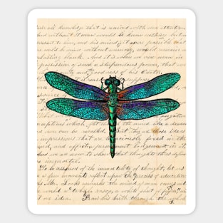 Vintage Dragonfly Sticker